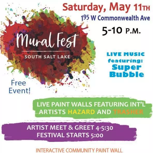 South Salt Lake Arts Council - Commissioned artists painting parts of South Salt Lake for Mural Fest 2019