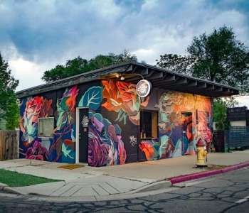 Chuck Berrett Mural on Cozy Coffee in South Salt Lake