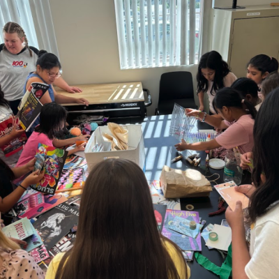 Youth working on an art project