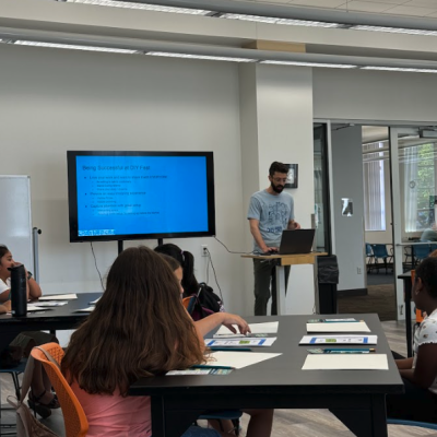 Youth attending a lecture